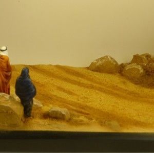 Diorama au 1/43ième - Dakar - Courbe dans le désert avec spectateurs