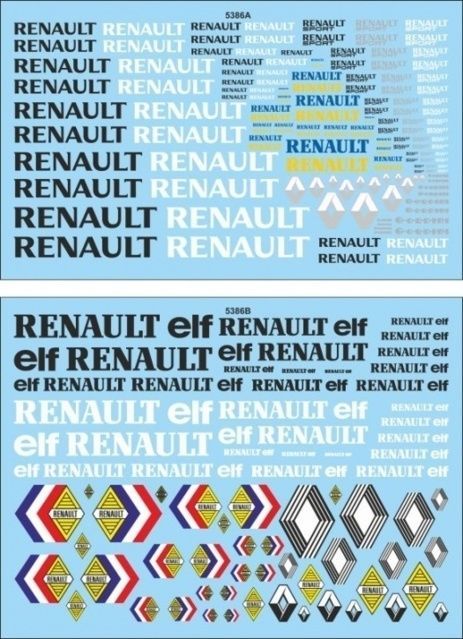 Décalques au 1/43ième - Logos Renault